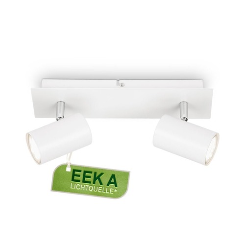 Bodová - BRILO 2840026 Isil A LED stropní bodové svítidlo, třída A, 2-ramenné, 50.000h, nastavitelné, bílé - BRILO - foto 1