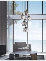 Vícečetná - NV 8436406 Závěsné svítidlo CEDRO kouřové sklo bronz a černý kov E27 5x12W 230V IP20 bez žárovky - NOVA LUCE