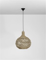 Koule - NV 9586508 Závěsné svítidlo GRIFFIN sušený vodní hyacint černý kabel E27 1x12W 230V IP20 bez žárovky - NOVA LUCE