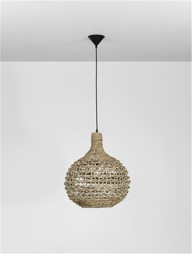 Koule - NV 9586508 Závěsné svítidlo GRIFFIN sušený vodní hyacint černý kabel E27 1x12W 230V IP20 bez žárovky - NOVA LUCE - foto 1