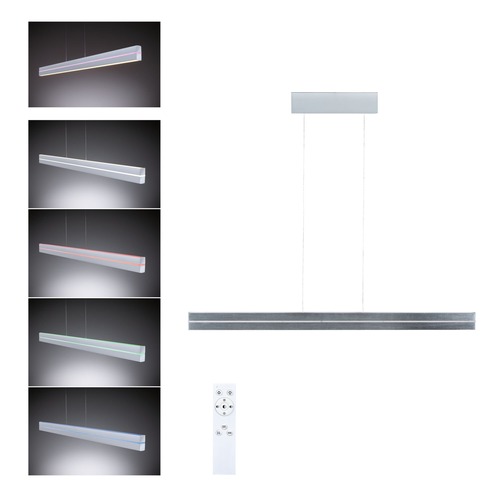 Podélná - P 78475 LED závěsné svítidlo Raiko RGBW+ stmívatelné / 19W / 6W stříbrná mat - PAULMANN - foto 1