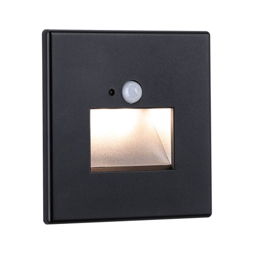 Zapuštěná - P 93135 LED vestavné svítidlo do zdi Edge Quadro hranaté se senzorem 8x8cm 1,2W 230V 2700K černá mat - PAULMANN - foto 1