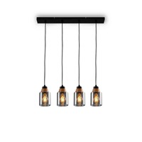 Podélná - BRI 4486045 Závěsné svítidlo, 120 cm, 4x E27, max. 10W, kouřová - BRILONER