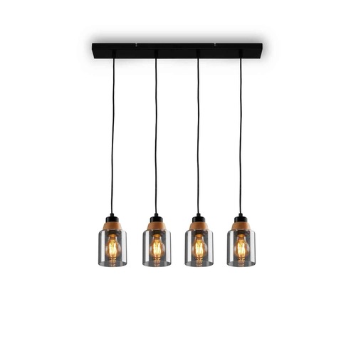 Podélná - BRI 4486045 Závěsné svítidlo, 120 cm, 4x E27, max. 10W, kouřová - BRILONER - foto 1