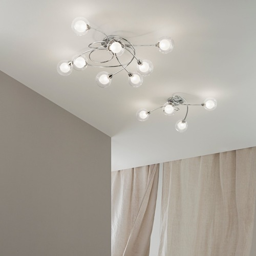 Dekorativní - FAN I-BLOG-PL8 Stropní svítidlo Blog, chrom, 8 x G9, 20 x 66 cm - FANEUROPE - foto 1