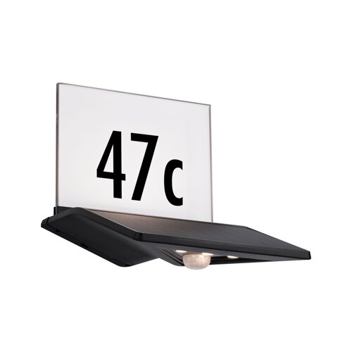 Nástěnná - P 94243 Venkovní solární svítidlo Yoko antracit s pohybovým čidlem a čísly domu 3000K - PAULMANN - foto 1