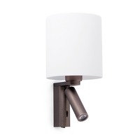 Dekorativní - FARO 68496 ROB SHADE nástěnná lampa, bronzová, se čtecí lampičkou - FARO