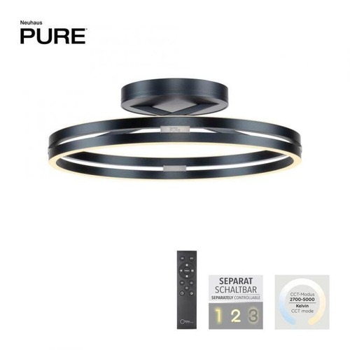Kruhová - PN 6552-15 LED stropní svítidlo PURE Loop dálkový ovladač 2700-5000K šedá mystic - PAUL NEUHAUS - foto 1