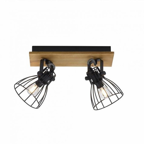Bodová - LD 15118-18 TARO LED stropní svítidlo přírodní dřevo černá 2 ramenné otočné industriální design - LEUCHTEN DIREKT / JUST LIGHT - foto 1