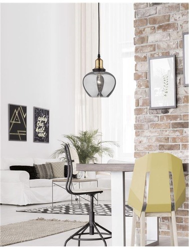 Koule - NV 8436403 Závěsné svítidlo CEDRO kouřové sklo bronz a černý kov E27 1x12W IP20 bez žárovky - NOVA LUCE - foto 1
