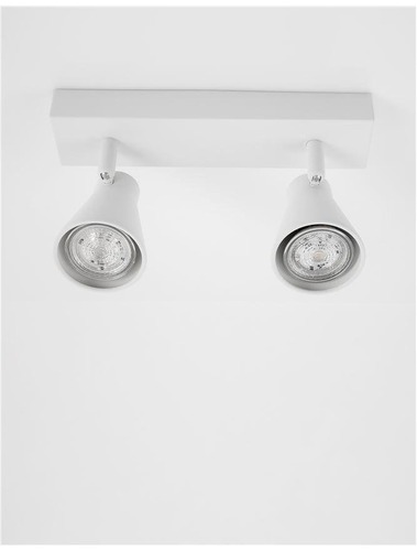 Bodová - NV 9155811 Bodové svítidlo DUBLIN bílý kov GU10 2x10W 230V IP20 bez žárovky - NOVA LUCE - foto 1