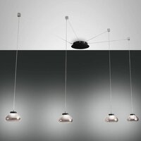 Vícečetná - FABAS 3547-49-126 Závěsné svítidlo Arabella 4x8W 3000K průměr 14cm kouř.sklo - FABAS