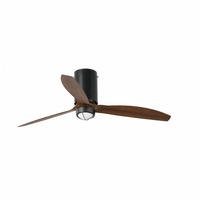 Ventilátory - FARO 32042-10 MINI TUBE FAN M LED, černá/dřevo, stropní ventilátor s DC motorem - FARO