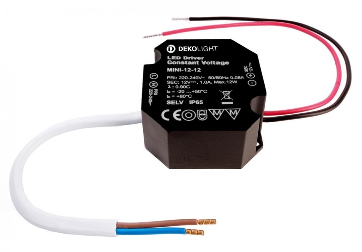 Stabilizované napětí - IMPR 862229 Deko-Light LED-napájení OCTO, CV, Mini 12V/12W konstantní napětí 0-1000 mA IP65 12V DC 12,00 W - foto 1