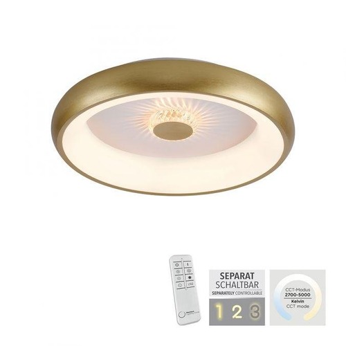 Kruhová - LD 14384-60 VERTIGO LED stropní svítidlo matná mosaz 50x50 kruhové křišťálový efekt stmívatelné CCT 2700-5000K - LEUCHTEN DIREKT / JUST LIGHT - foto 1