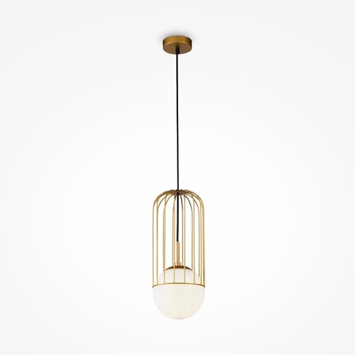 Válec - M P362PL-01G Závěsné svítidlo Telford E27 40W bílá/zlatá kov/sklo moderní - MAYTONI - foto 1