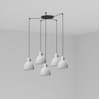 Kónická - FARO 64255-111-5L VENICE závěsné svítidlo 5x žárovka, bílá - FARO