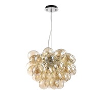 Vícečetná - M MOD112-08-G Závěsné svítidlo Balbo 8x28W jantarové sklo kov designové - MAYTONI
