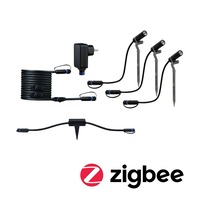 Plug &amp; Shine - P 5029 Plug &amp; Shine set Smart Home Zigbee 3.0 LED bodové zahradní světlo Plantini IP65 3000K 3x2W 21VA antracit - PAULMANN