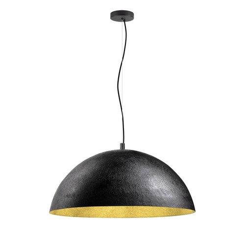 Polokoule - LA 1008538 FORCHINI 70 závěsné svítidlo, E27, délka závěsu 150 cm, 1x max. 40 W, matná černá / matná zlatá - BIG WHITE (SLV) - foto 1