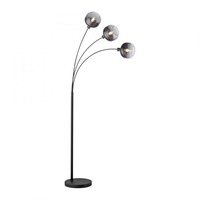 Stojací lampy - LD 15422-18 ZEA LED stojací svítidlo 3 ramenné černá kouřové sklo moderní nastavitelné - LEUCHTEN DIREKT / JUST LIGHT
