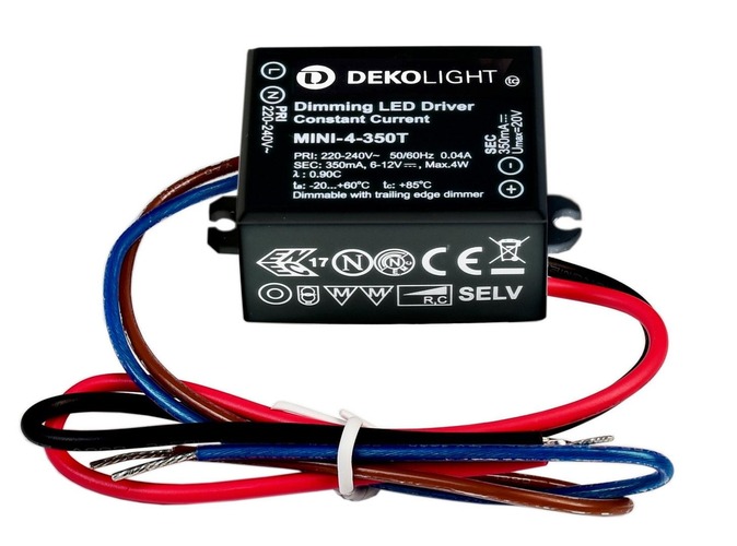 Stabilizovaný proud - IMPR 872132 Deko-Light LED-napájení MINI, DIM, CC, MINI-4-350T/4W konstantní proud 350 mA IP65 stmívatelné 6-12V DC 2,10-4,00 W - foto 1