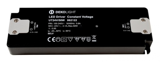 Stabilizované napětí - IMPR 862122 Deko-Light napájení FLAT UT24V/50W konstantní napětí 0-210 mA IP20 24V DC 50W - LIGHT IMPRESSIONS