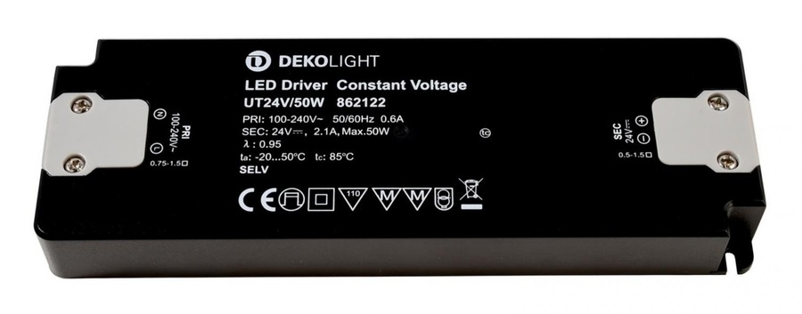 Stabilizované napětí - IMPR 862122 Deko-Light napájení FLAT UT24V/50W konstantní napětí 0-210 mA IP20 24V DC 50W - foto 1