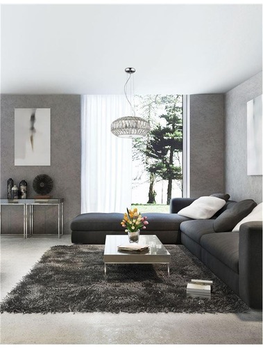 Kruhová - NV 8501652 Závěsné svítidlo VALENCE čirý křišťál a bílé sklo chromovaný hliník G9 6x42W IP20 bez žárovky - NOVA LUCE - foto 1