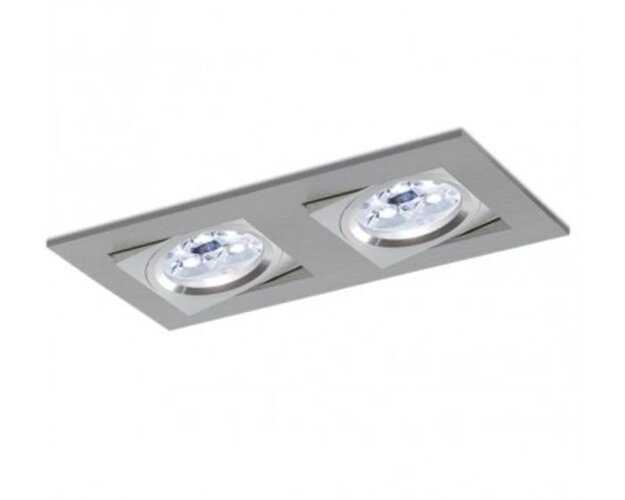 Hranatá - BPM 3001.01.RF.WH-WH.GU Vestavné svítidlo Aluminio Blanco, bílá, 2x50W, 230V - BPM (STARÝ KÓD 4201GU) - foto 1