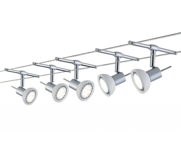 Sady - P 94136 Lankový systém Sheela matný chrom max. 5x 10W GU5,3 - PAULMANN - foto 1