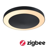 Přisazená - P 94525 LED stropní svítidlo Smart Home Zigbee Circula soumrakový senzor IP44 320mm CCT 14W antracit - PAULMANN