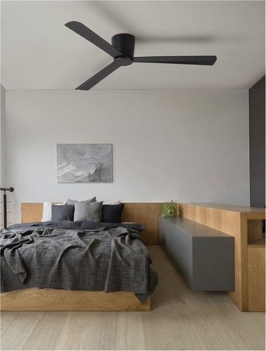 Ventilátory - NV 9952330 AKCE - Stropní ventilátor DELL tělo z hliníku matná černá 3ABS dřevěné listy - NOVA LUCE - foto 1