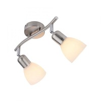 Bodová - LD 11952-55 KARO Stropní svítidlo, barva ocel, 2x E14, skleněné stínidlo, IP20 - LEUCHTEN DIREKT / JUST LIGHT