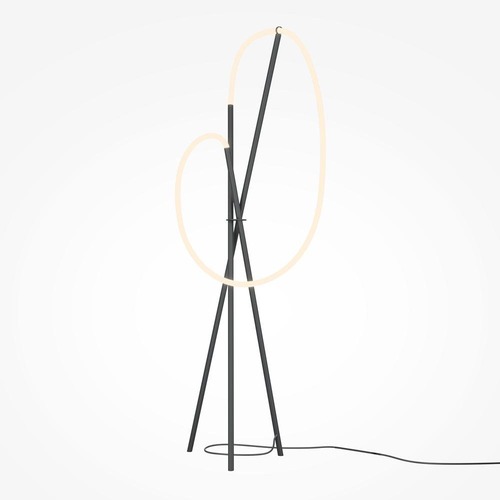 Stojací lampy - M MOD369FL-L36B3K Stojací lampa Crochet 3000K 36W teplá bílá 2500lm černý hliník stmívatelná - MAYTONI - foto 1