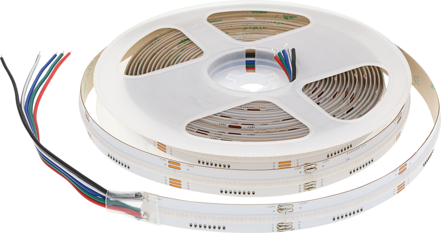 LED pásek 24v - LED COB Strip RGB+6000K 24V 12W/m 640LED/m 5m/Roll - foto 1