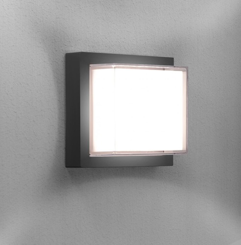 Nástěnná - CEN PASGR-101640 PURA LED venkovní nástěnné svítidlo Square šedá 10W 4000K IP65 - CENTURY - foto 1