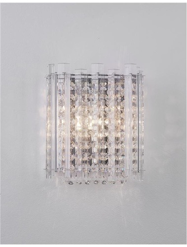 Dekorativní - NV 9046500 Nástěnné svítidlo ELEMENT chromovaný hliník sklo a K9 křišťál G9 1x5W 230V IP20 bez žárovky - NOVA LUCE - foto 1