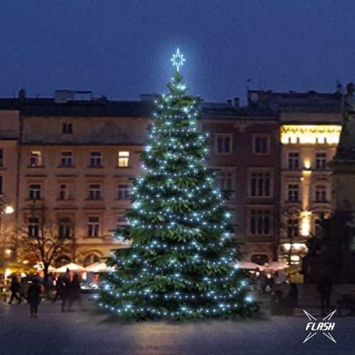 SADY na stromy - DLED TFS301 LED světelná sada na stromy vysoké 9-11m, ledová bílá s Flash - foto 1