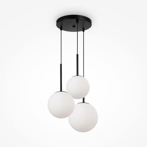 Vícečetná - M MOD321PL-03B Závěsné svítidlo Basic form E14 3x40W opálové sklo bílá/černá kov designové - MAYTONI - foto 1