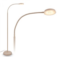 Stojací lampy - BRILO 1585011 Megg stojanová lampa - 12W, 800lm, LED, stmívatelná, nastavitelná, dotykový vypínač, béžová - BRILO
