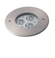 Zapuštěná - FAN LED-IRIDE-R12 Pochozí venkovní LED svítidlo IRIDE DC12/24V stříbrná, hliník, 9x1 W, RGB, stmívatelné, IP67, 12,5 x 6,6 cm - FANEUROPE