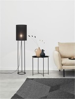 Stojací lampy - NV 9043301 Stojací lampa LEITH černé stínidlo a černý hliník E27 1x12W 230V IP20 bez žárovky - NOVA LUCE