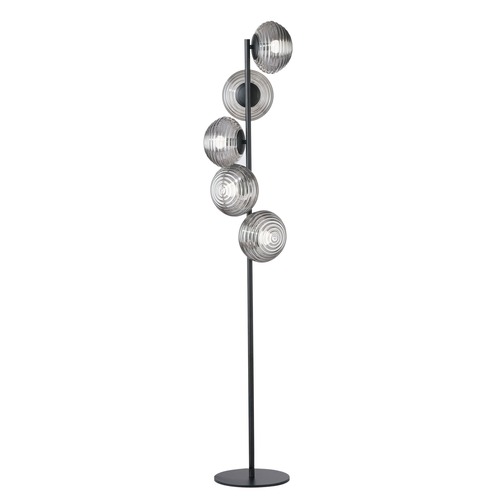 Stojací lampy - FAN I-RIPPLE-PT5-NER Stojací lampa Piantana Ripple černá, 5xE27, 32,5 x 160 cm - FANEUROPE - foto 1