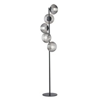 Stojací lampy - FAN I-RIPPLE-PT5-NER Stojací lampa Piantana Ripple černá, 5xE27, 32,5 x 160 cm - FANEUROPE