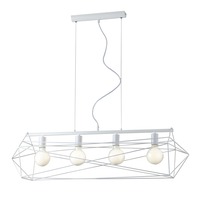 Dekorativní - FAN I-ABRAXAS-S4 BCO Závěsné svítidlo Abraxas, bílé, 4 x E27, 106 x 29,5 x 150 cm - FANEUROPE