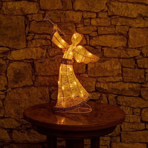 Venkovní dekorace - DLED 3DA50W Světelný vánoční anděl, 50 cm, teple bílý, 40 LED diod - foto 1