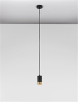 Válec - NV 9911526 Závěsné svítidlo POGNO černá a zlatý hliník GU10 1x10W IP20 220-240V bez žárovky - NOVA LUCE