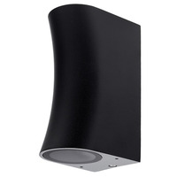 LED nástěnné svítidla - SVÍTILNA HLINÍKOVÁ ČERNÁ TELO 2xGU10 PONOŽKA