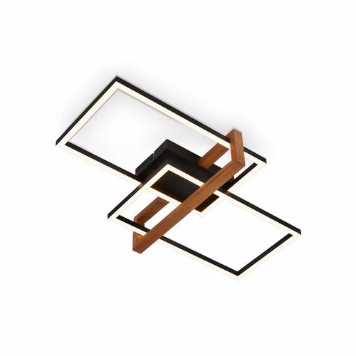 Hranatá - BRILO 3776015 LED stropní svítidlo, 50,5 cm, 33W, 3300lm černá - BRILONER - foto 1